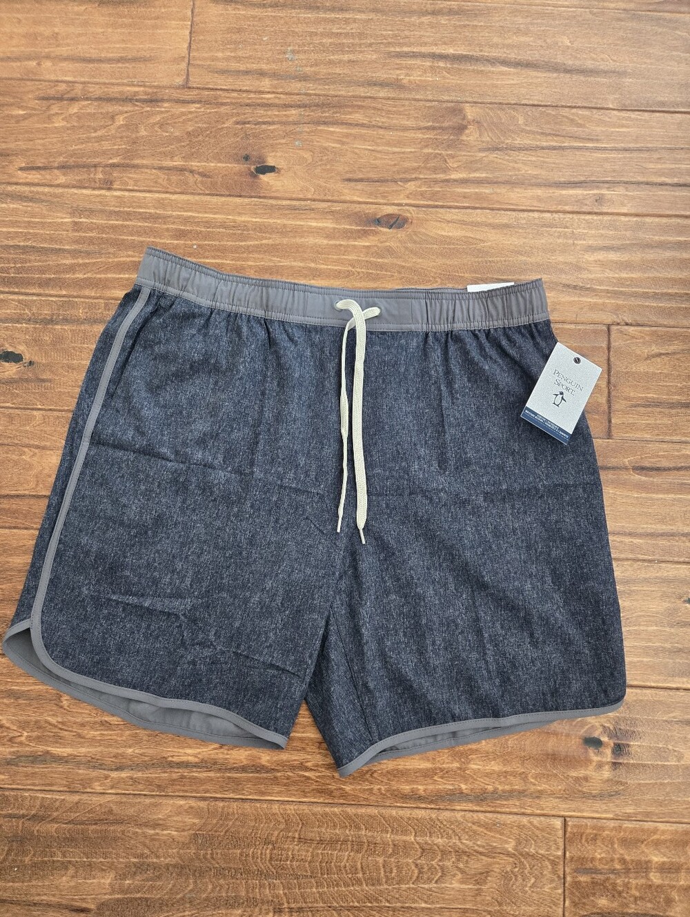 Penguin Sport Men's Dark Heather Gray Athletic Shorts with Drawstring Size Large